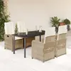 Image de vidaXL Ensemble à manger de jardin avec coussins 5pcs Beige poly rotin