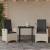 Image de vidaXL Ensemble à manger de jardin 3pcs coussins gris clair poly rotin