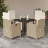Image de vidaXL Ensemble à manger de jardin avec coussins 5pcs Beige poly rotin