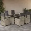 Image de vidaXL Ensemble à manger de jardin et coussins 7 pcs gris clair rotin