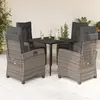 Image de vidaXL Ensemble à manger de jardin 5 pcs coussins gris résine tressée