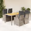 Image de vidaXL Ensemble à manger de jardin 5 pcs coussins gris résine tressée