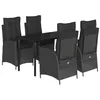Image de vidaXL Ensemble à Manger de Jardin avec Coussins 5 pcs, Table et Chaises avec Dossier Réglable, Meubles d'Extérieur, Moderne, Noir Résine Tressée