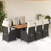 Image de vidaXL Ensemble à manger de jardin 9pcs coussins noir résine tressée