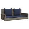 Image de vidaXL Banc à Bascule avec Coussins Gris 119 x 56 x 48 cm Résine tressée
