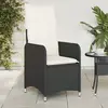 Image de vidaXL Chaises inclinables de jardin lot de 2 et coussins noir rotin
