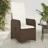 Image de vidaXL Chaises inclinables de jardin lot de 2 et coussins marron rotin