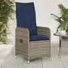 Image de vidaXL Lot de 2 chaises de jardin inclinables avec coussins en résine tressée grise