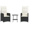 Image de vidaXL Chaises inclinables de Jardin Lot de 2 et Table résine tressée, Chaise de Jardin, Fauteuil, Chaise inclinable, siège de Jardin