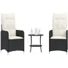 Image de vidaXL Chaises inclinables de jardin lot de 2 et table résine tressée