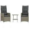 Image de vidaXL Chaises inclinables de Jardin Lot de 2 et Table résine tressée, Chaise de Jardin, Fauteuil, Chaise inclinable, siège de Jardin