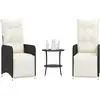 Image de vidaXL Chaises inclinables de jardin lot de 2 et table résine tressée