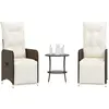 Image de vidaXL Chaises de jardin inclinables lot de 2 et table résine tressée