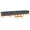 Image de vidaXL Salon Palette de Jardin avec Coussins 5pcs Bois d Acacia Massif