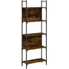 Image de vidaXL Bibliothèque à 5 Niveaux, Étagère à Livres avec Rangement, Meuble de Salle de Séjour Bureau Chambre, Moderne, Chêne Fumé Bois d'Ingénierie