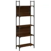 Image de vidaXL Bibliothèque à 5 Niveaux, Étagère à Livres avec Rangement, Meuble de Salle de Séjour Bureau Chambre, Moderne, Chêne Marron Bois d'Ingénierie