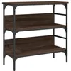 Image de vidaXL Table Console, Table d’Appoint avec Étagère, Bout de Canapé avec Pieds, Meuble de Salon, Industriel, Chêne Marron Bois d'Ingénierie