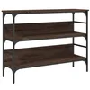 Image de vidaXL Table Console, Table d’Appoint avec Étagère, Bout de Canapé avec Pieds, Meuble de Salon, Industriel, Chêne Marron Bois d'Ingénierie