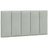 Image de vidaXL Coussin de Tête de Lit Hanko Gris Clair 100 cm Velours, Oreiller de tête de lit, Oreiller de tête de lit Suspendu, Coussin pour tête de lit Flottant
