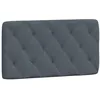 Image de vidaXL Coussin de tête de lit Gris foncé 100 cm Velours, Oreiller de tête de lit, Oreiller de tête de lit Suspendu, Coussin pour tête de lit Flottant