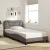 Image de vidaXL Cadre de lit sans matelas Hvar taupe 100x200 cm tissu