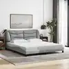 Image de vidaXL Cadre de lit sans matelas Hvar gris clair 180x200 cm tissu