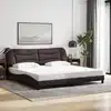 Image de vidaXL Cadre de lit sans matelas Hvar marron foncé 200x200 cm tissu