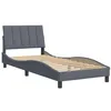 Image de vidaXL Cadre de Lit sans Matelas Hanko, Lit Rembourré, Sommier à Lattes, Lit Simple, Lit Adulte de Chambre à Coucher Intérieur, Moderne, Gris Foncé 90x190 cm Velours