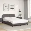Image de vidaXL Cadre de lit sans matelas Zadar gris 140x200 cm similicuir