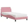 Image de vidaXL Lit avec Matelas Dover Rose 90x200 cm Velours