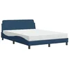 Image de vidaXL Lit avec Matelas Dover Bleu 140x200 cm Tissu
