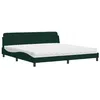 Image de vidaXL Lit avec Matelas Dover Vert foncé 200x200 cm Velours