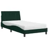 Image de vidaXL Lit avec Matelas Hanko Vert foncé 100x200 cm Velours