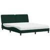 Image de vidaXL Lit avec Matelas Vert foncé 160x200 cm Velours