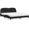 Image de vidaXL Lit Viana avec matelas noir 180x200 cm similicuir