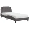 Image de vidaXL Cadre de Lit sans Matelas Zadar, Lit Rembourré avec Coussin de Tête de Lit, Lit Simple, Lit Adulte, Meuble de Chambre à Coucher Intérieur, Gris 100x200 cm Similicuir