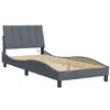 Image de vidaXL Cadre de lit avec LED sans Matelas Hanko Gris foncé 90x200 cm Velours