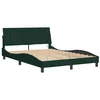 Image de vidaXL Cadre de Lit avec LED sans Matelas Hanko, Lit Rembourré avec Sommier à Lattes, Lit Double, Lit Adulte, Moderne, Vert Foncé 140x190 cm Velours