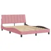 Image de vidaXL Cadre de lit avec LED sans Matelas Hanko Rose 140x200 cm Velours