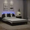 Image de vidaXL Cadre de lit Viana avec LED sans matelas noir et blanc 120x200 cm