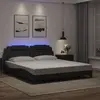 Image de vidaXL Cadre de lit Viana avec LED sans matelas noir 180x200 cm