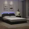 Image de vidaXL Cadre de lit avec LED sans matelas Zadar noir 160x200 cm
