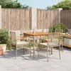 Image de vidaXL Ensemble à manger de jardin avec coussins 5pcs Beige poly rotin