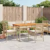 Image de vidaXL Ensemble à manger de jardin avec coussins 5pcs Beige poly rotin