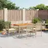 Image de vidaXL Ensemble à manger de jardin et coussins 7 pcs beige poly rotin