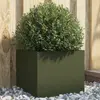 Image de vidaXL Jardinière vert olive 32x30x29 cm acier