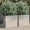 Image de vidaXL Jardinières 2 pcs argenté 32x30x29 cm acier inoxydable