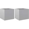 Image de vidaXL Jardinières 2 pcs, Lits Surélevé, Bacs à Fleurs, Pots de Plantes, Boîtes à Fleurs Jardin Patio Terrasse, Argenté 32x30x29 cm Acier Galvanisé