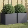 Image de vidaXL Jardinières 2 pcs anthracite 42x40x39 cm acier