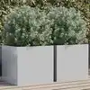 Image de vidaXL Jardinières 2 pcs argenté 42x40x39 cm acier galvanisé